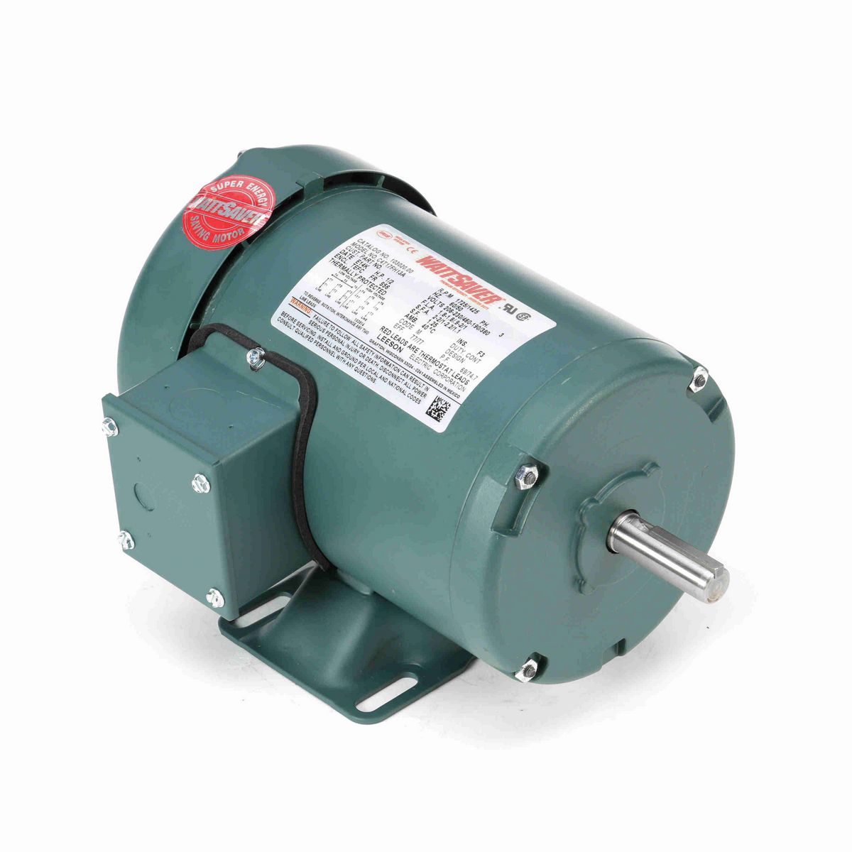 LEESON WATTSAVER® General Purpose Motor, 0.50 & 0.50 HP, 3 Ph, 60 & 50 Hz, 208-230/460 & 190/380 V, 1800 & 1500 RPM, S56 Frame, TEFC - 103020.00