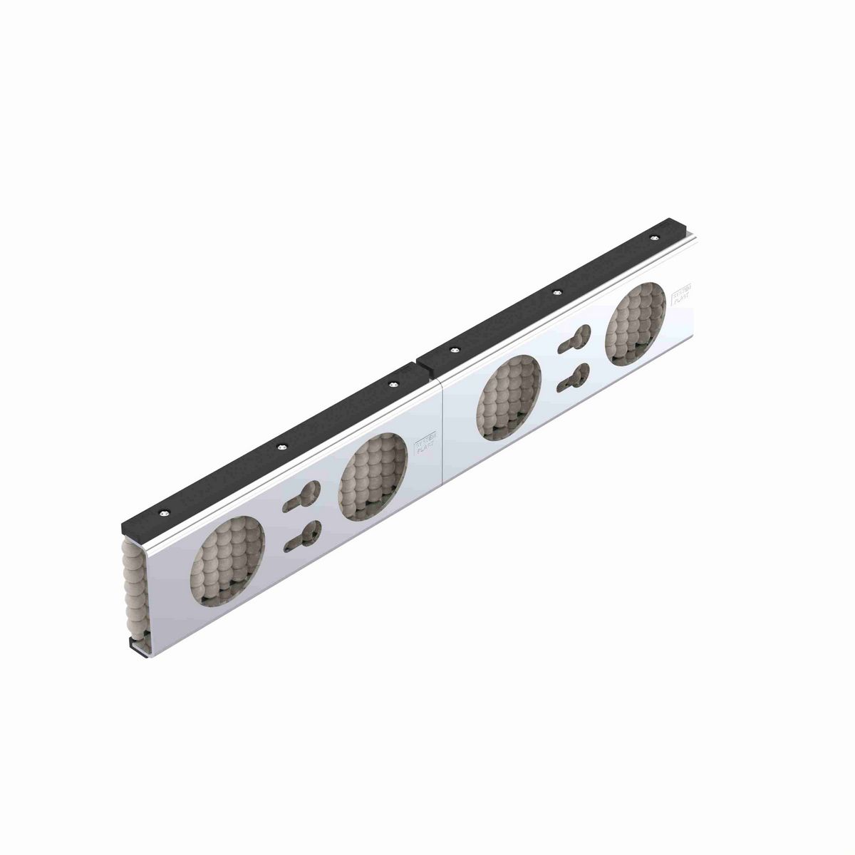 System Plast Beadwall: 1.47"W X 4.61"H X 96"L Beige Stainless Steel - VG-685-SS-4-08