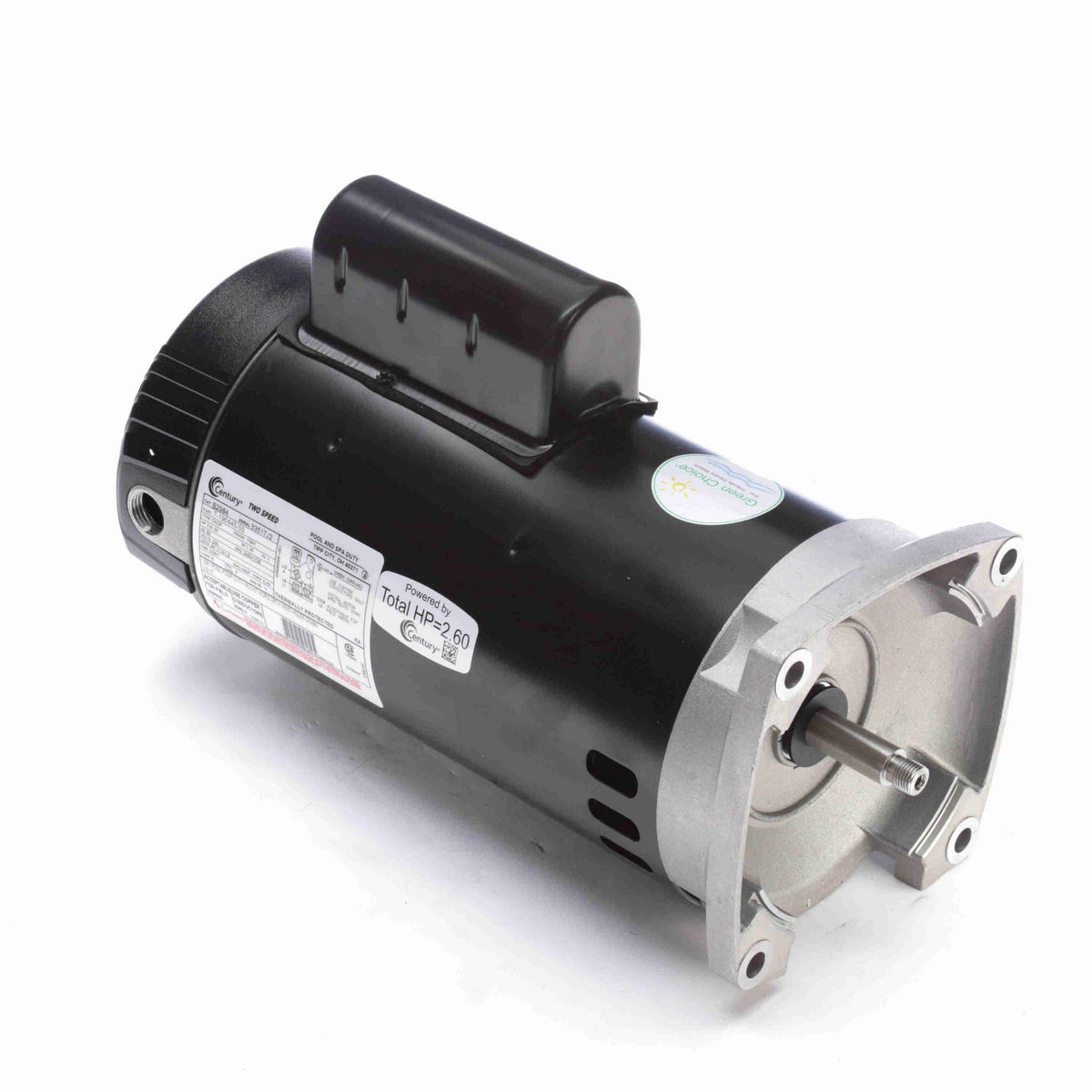 Century Pool Pump Motor, 2.0/.25 HP, 1 Ph, 60 Hz, 230 V, 3600 RPM, Y56Y Frame, ODP - B2984