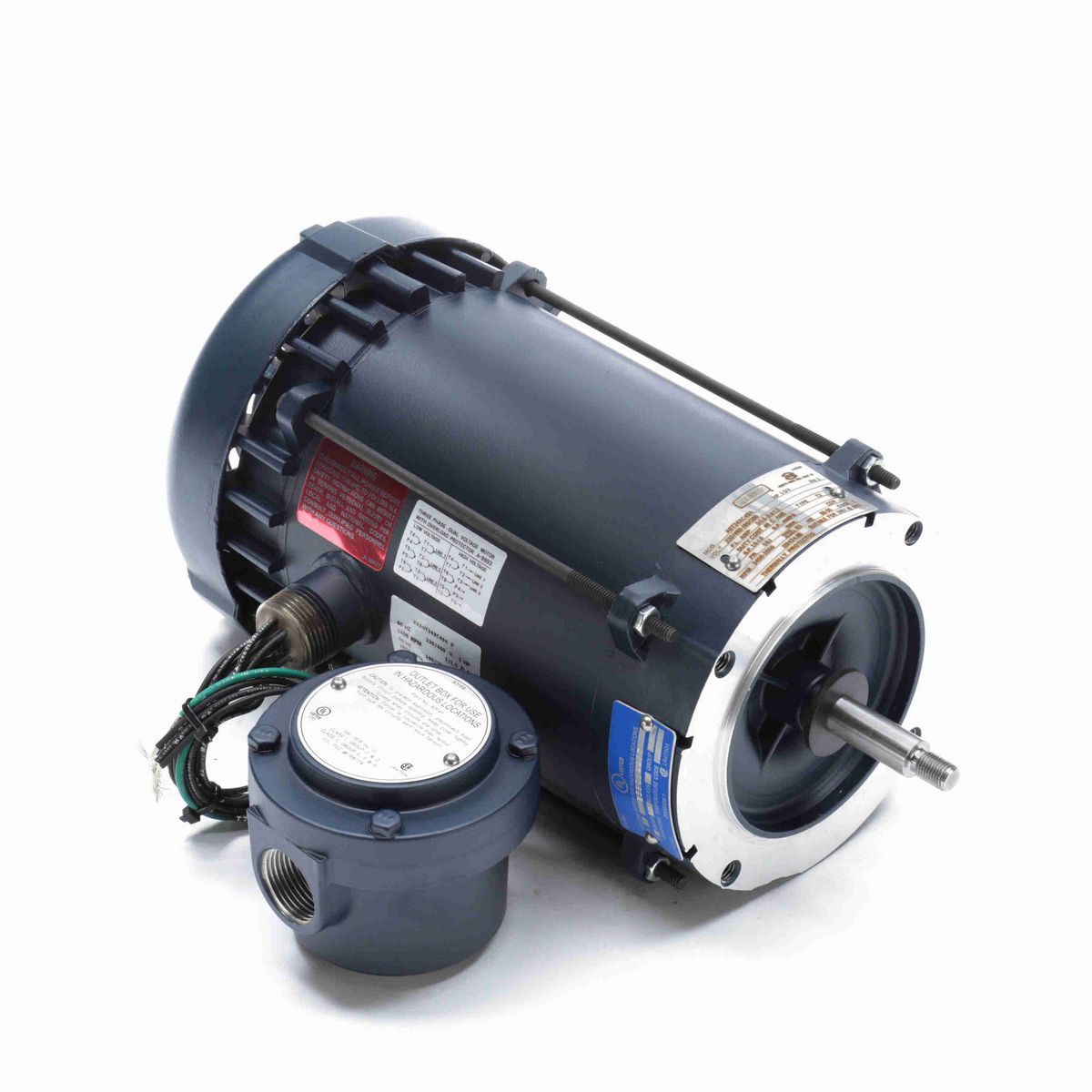 LEESON Explosion Proof Motor, 1 & 0.75 HP, 3 Ph, 60 & 50 Hz, 230/460 & 190/380 V, 3600 & 3000 RPM, 56J Frame, EPFC - 119424.00