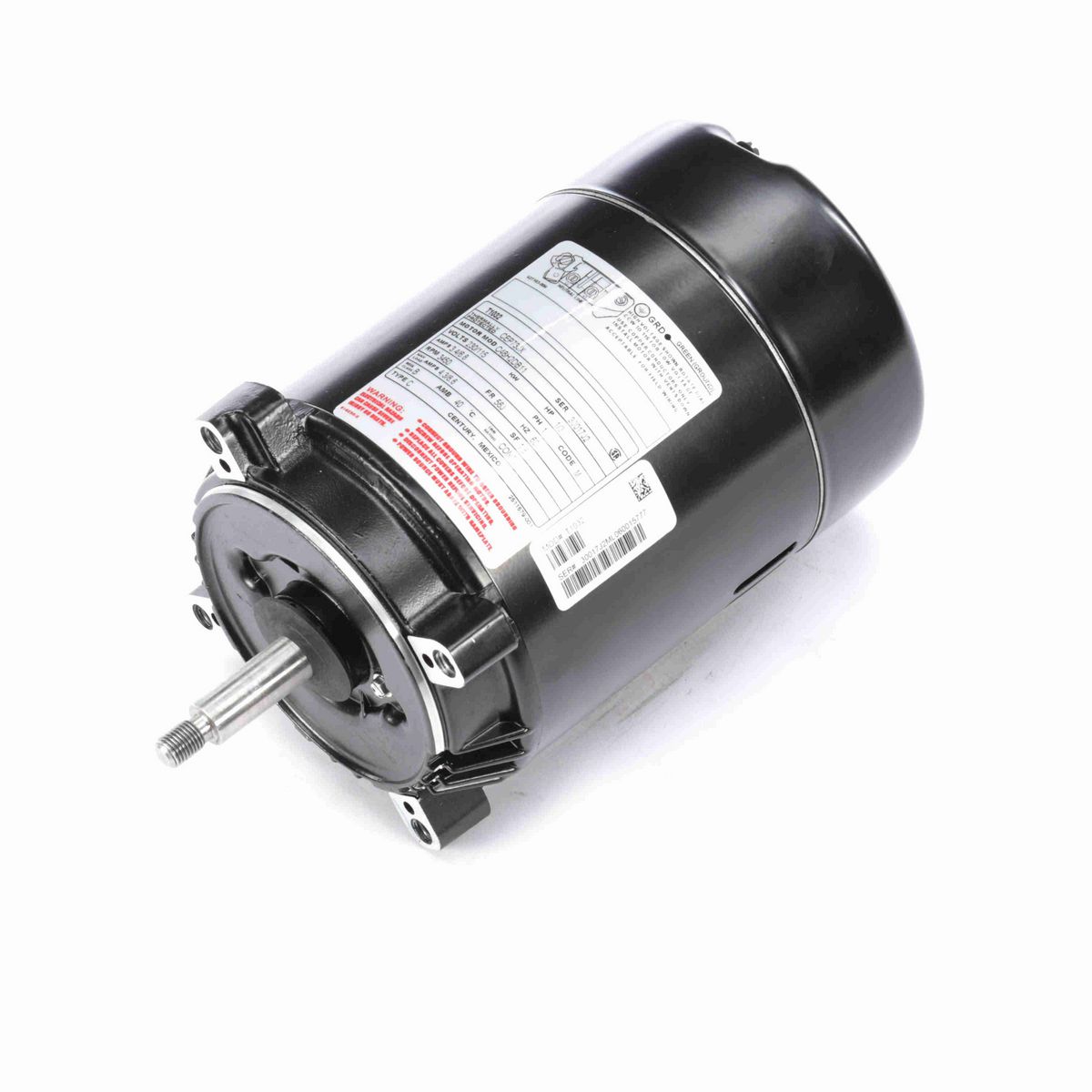 Century Jet Pump Motor, 1/3 HP, 1 Ph, 60 Hz, 230/115 V, 3600 RPM, 56J Frame, ODP - T1032