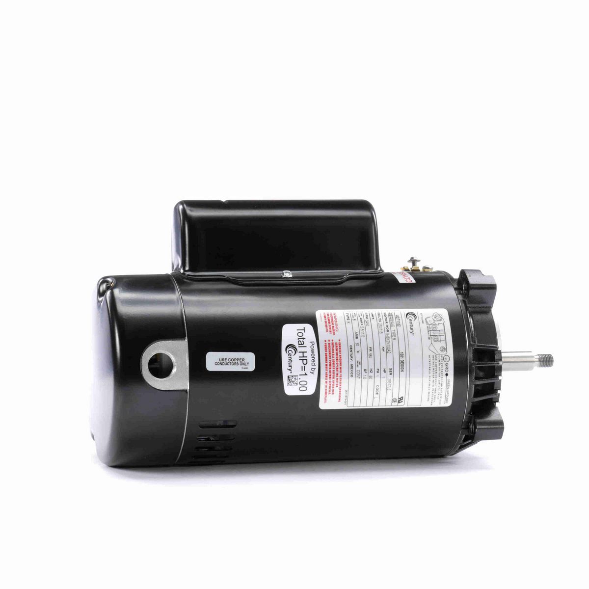 Century Pool Pump Motor, 1 HP, 1 Ph, 60 Hz, 230/115 V, 3600 RPM, 56J Frame, ODP - UCT1102