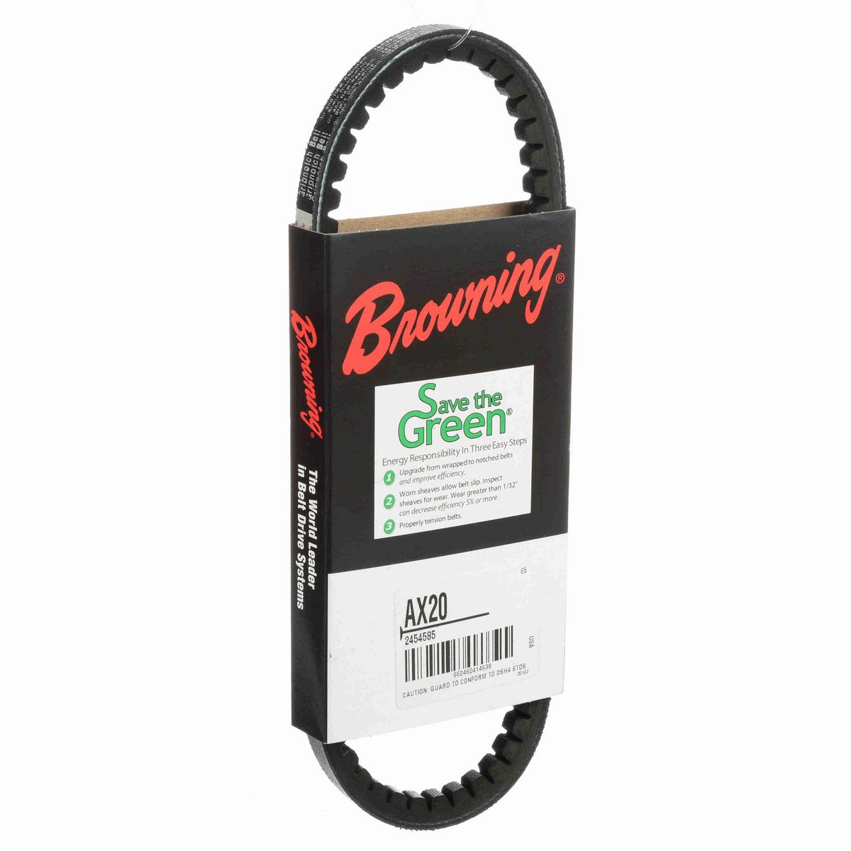 Browning EPDM Notched Belt 98% Efficient - AX20