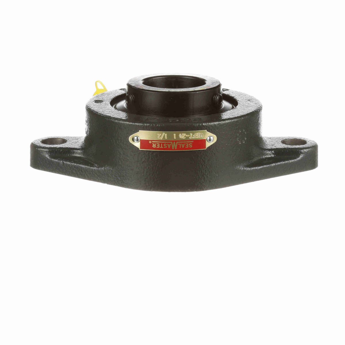Sealmaster Mounted Cast Iron Two Bolt Flange Ball Bearing - 52100 Bearing Steel, Black Oxided - Setscrew Lock - MSFT-24