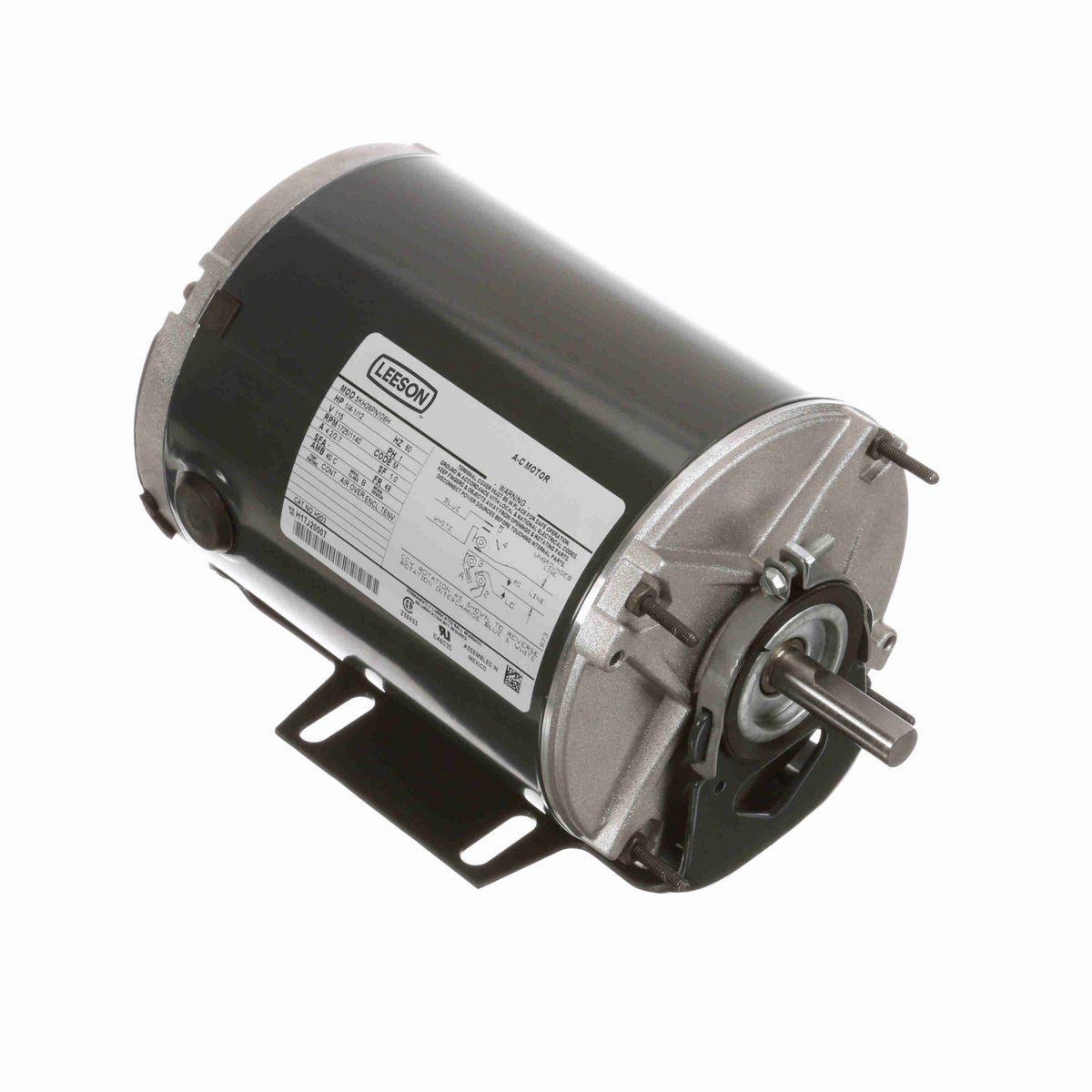 LEESON General Purpose Farm Duty Motor, 1/4-1/12 HP, 1 Ph, 60 Hz, 115 V, 1800 RPM, 48 Frame, TENV - H203