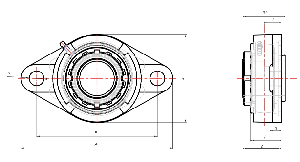 Подшипниковый узел ASK type UKFL 200-H, UKFC 205+H [900411]