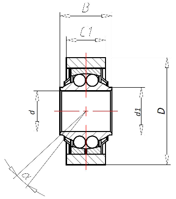 Сферический подшипник скольжения с шарикоподшипником Askubal type GUI-ZZ, GUI 30-ZZ [104775]