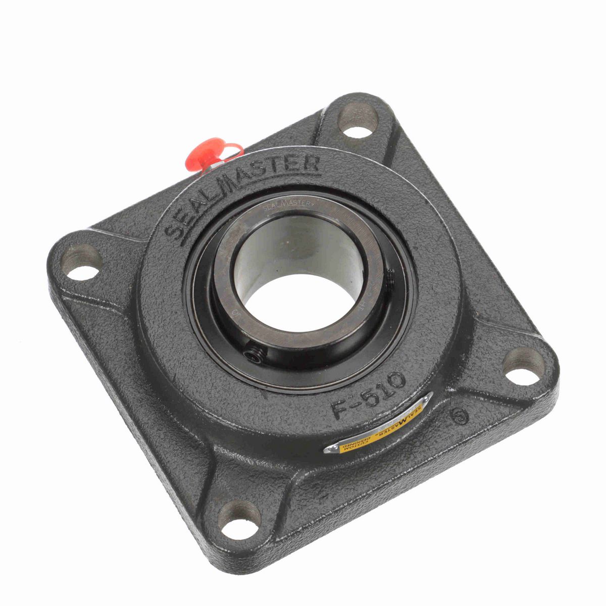 Sealmaster Mounted Cast Iron Four Bolt Flange Ball Bearing - 52100 Bearing Steel, Black Oxided - Setscrew Lock - High Temperature - SF-32 HT