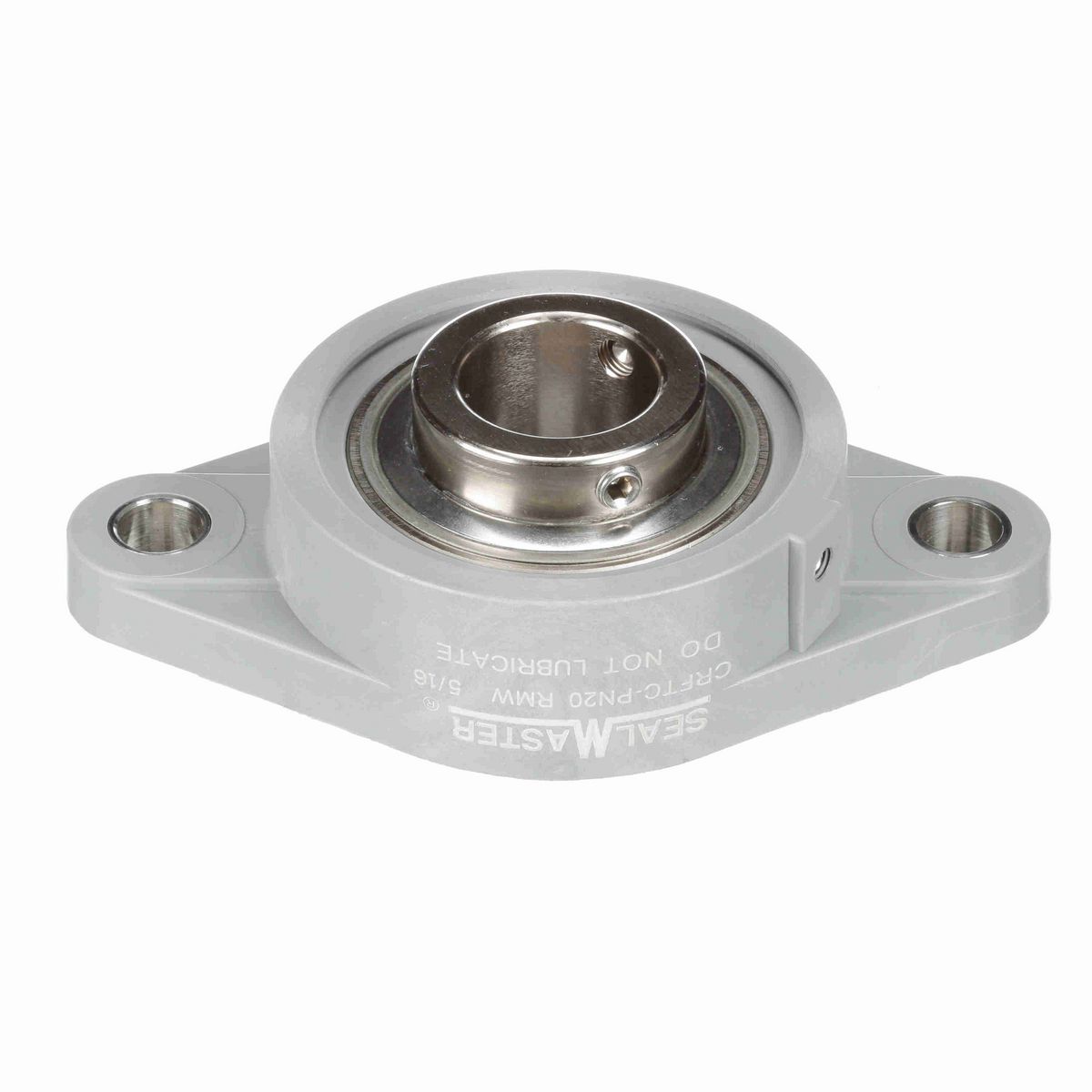Sealmaster Mounted Composite Two Bolt Flange Ball Bearing - 52100 Bearing Steel, Phosphorus Nickel Coated - Setscrew Lock - Corrosion Resistant - Reduced Maintenance - Lubed for Life - CRFTC-PN20 RMW