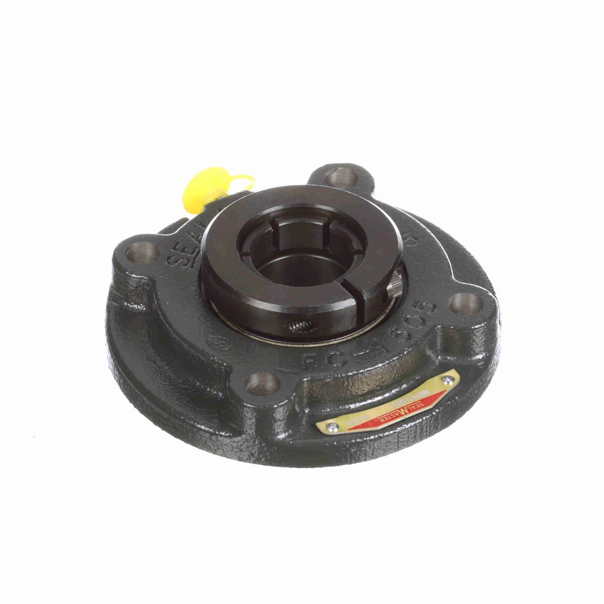 Sealmaster Mounted Cast Iron Flange Cartridge Ball Bearing - 52100 Bearing Steel, Black Oxided - Concentric Lock - MFC-20T