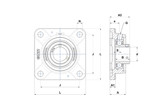 Фланцевый подшипниковый узел SNR USFE205-14NT20
