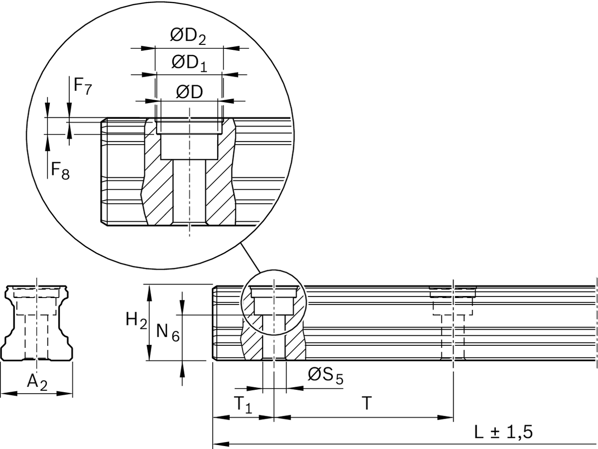Шариковая направляющая из углеродистой стали Bosch Rexroth KSA-065-SNS-N-MA-SK [R160665431]