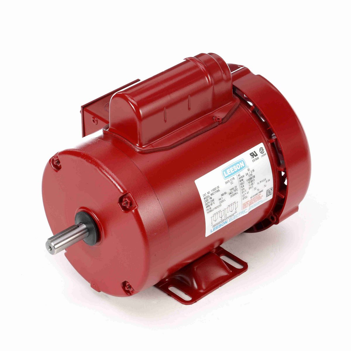 LEESON Agricultural Motor, 0.75 HP, 1 Ph, 60 Hz, 115/230 V, 1800 RPM, 56 Frame, TEFC - 110087.00