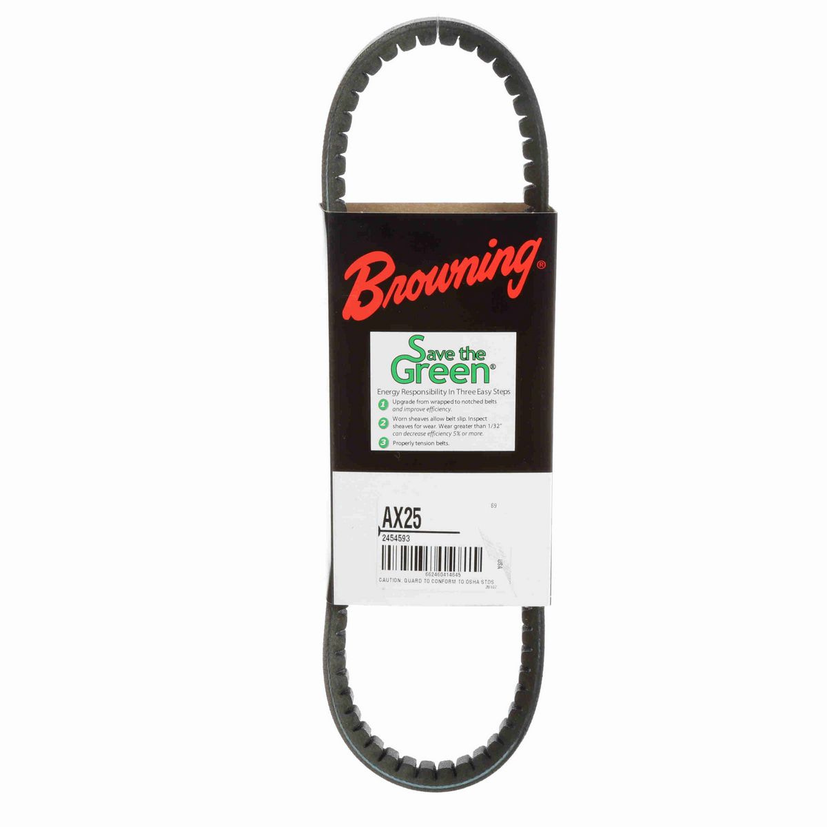 Browning EPDM Notched Belt 98% Efficient - AX25