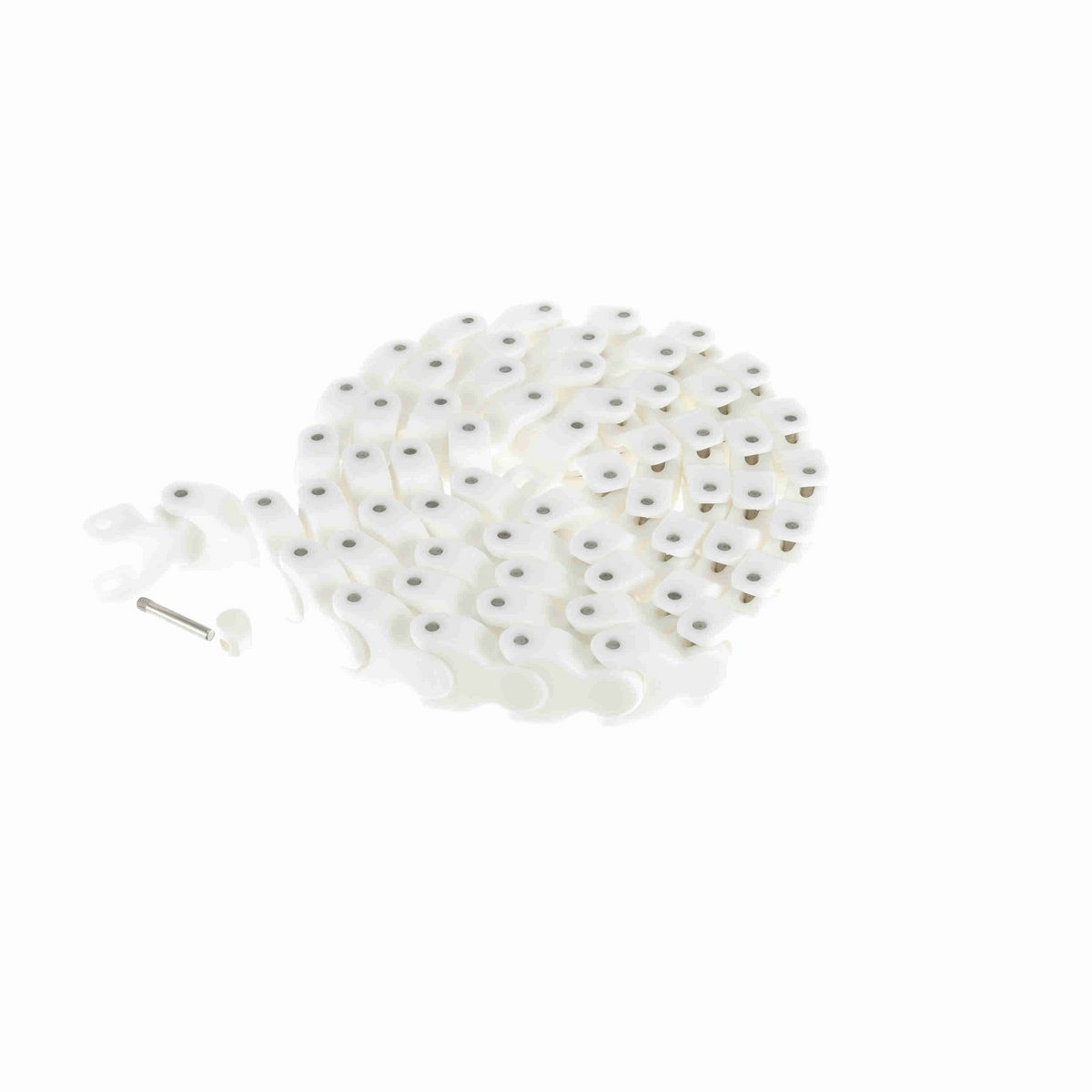 System Plast 1702 Side-flexing Solid Top, Material: White Low Friction, Width: 53.1mm, Pitch: 50mm - LFW1702