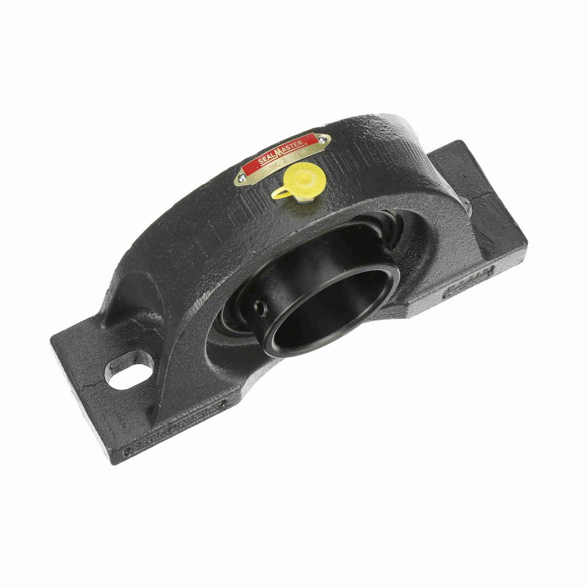 Sealmaster Mounted Cast Iron Two Bolt Low Base Pillow Block Ball Bearing - 52100 Bearing Steel, Black Oxided - Setscrew Lock - NPL-39C