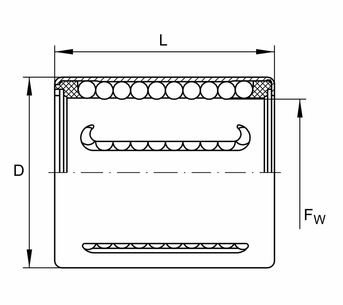 Шарикоподшипник для линейного перемещения INA KH50