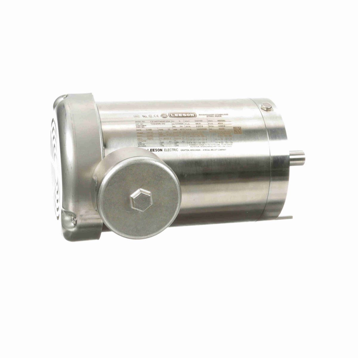 LEESON Premium Duck™ General Purpose Motor, 3 & 2 HP, 3 Ph, 60 & 50 Hz, 230/460 & 190/380 V, 3600 & 3000 RPM, 145TC Frame, TEFC - 122206.00