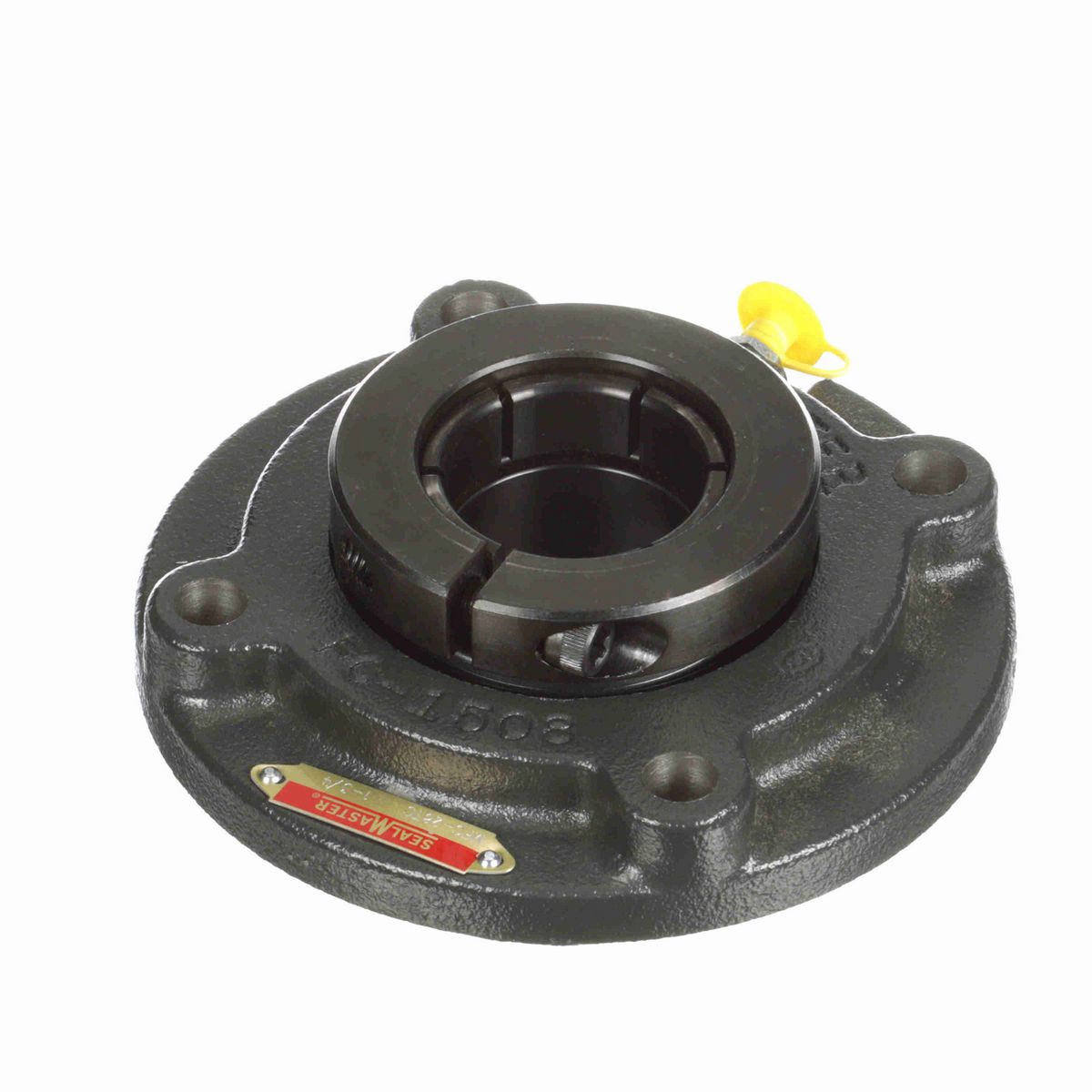 Sealmaster Mounted Cast Iron Flange Cartridge Ball Bearing - 52100 Bearing Steel, Black Oxided - Concentric Lock - MFC-28TC
