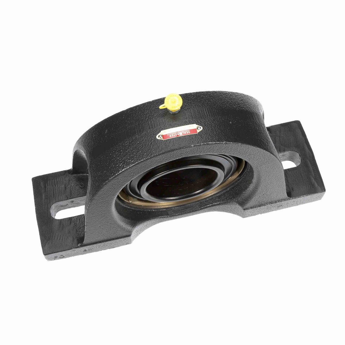 Sealmaster Mounted Cast Iron Two Bolt Pillow Block Ball Bearing - 52100 Bearing Steel, Black Oxided - Setscrew Lock - EMP-55