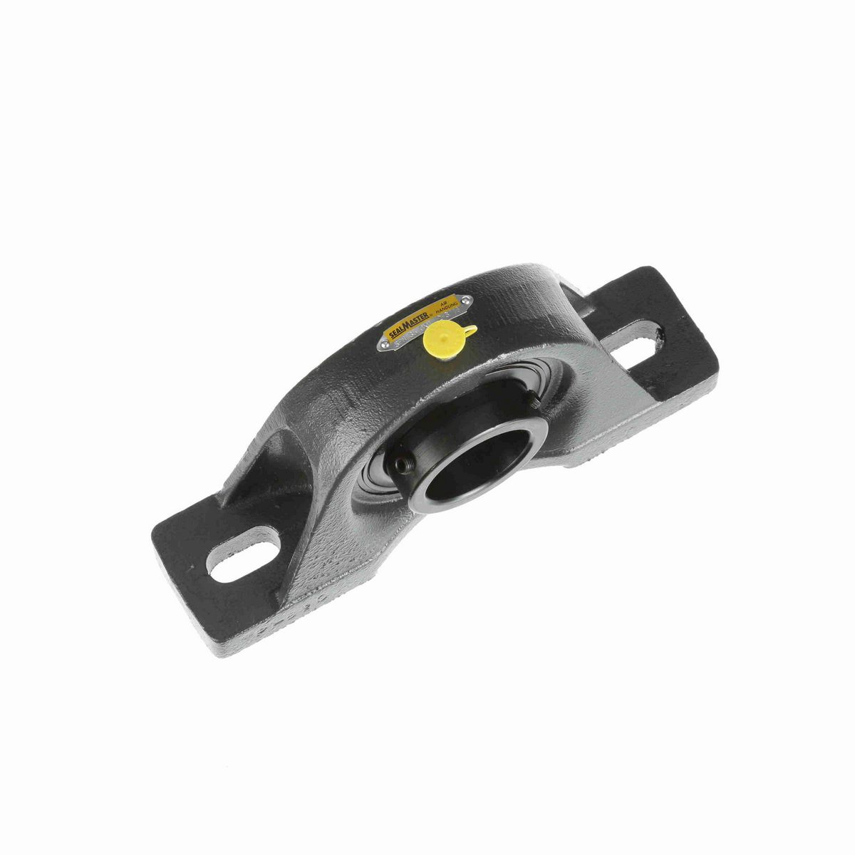Sealmaster Mounted Cast Iron Two Bolt Pillow Block Ball Bearing - 52100 Bearing Steel, Black Oxided - Setscrew Lock - Air Handling Housing Fit, Noise Tested - SPM-35 CXU
