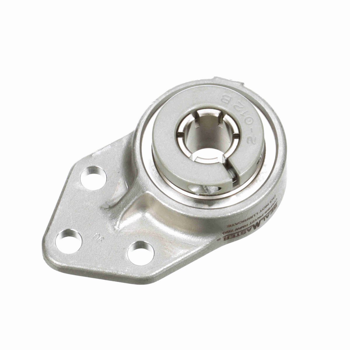 Sealmaster Mounted Stainless Steel Three Bolt Flange Bracket Ball Bearing - 52100 Bearing Steel, Phosphorus Nickel Coated - Concentric Lock - Corrosion Resistant - Reduced Maintenance - Lubed for Life - CRFBS-PN12T RMW
