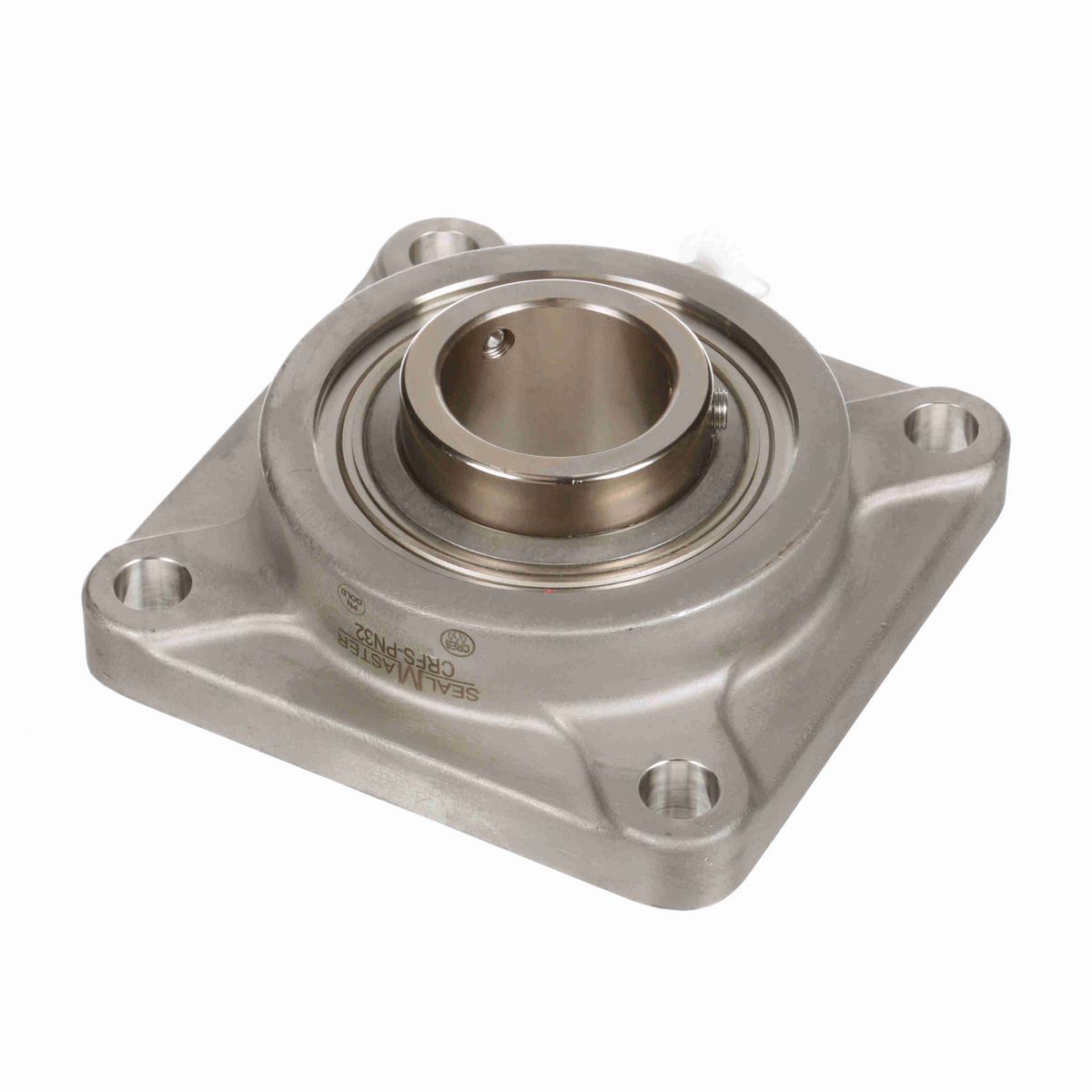 Sealmaster Mounted Stainless Steel Four Bolt Flange Ball Bearing - 52100 Bearing Steel, Phosphorus Nickel Coated - Setscrew Lock - Corrosion Resistant - CRFS-PN32