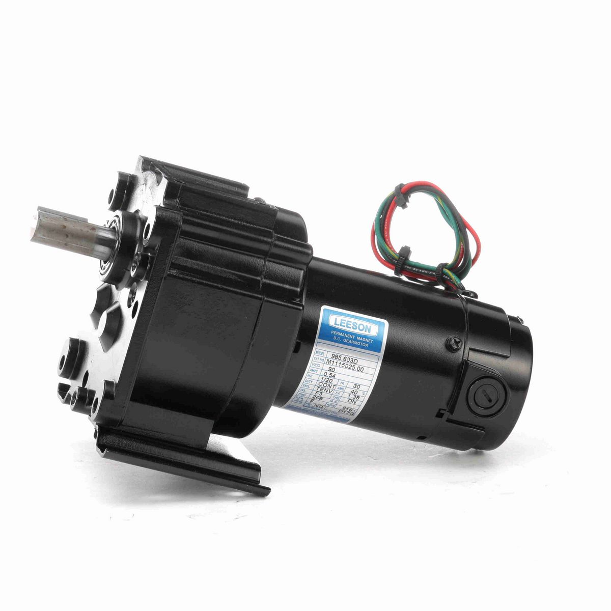 LEESON Parallel Shaft Gearmotor, 0.05 HP, 90 V, 9 RPM, 30 Frame, TENV - M1115025.00