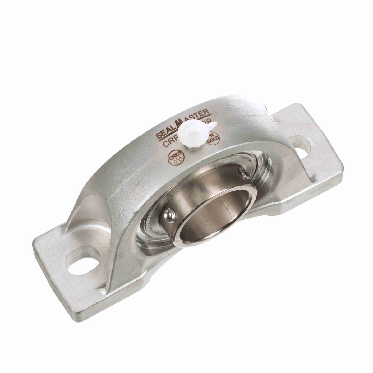 Sealmaster Mounted Stainless Steel Two Bolt Pillow Block Ball Bearing - 52100 Bearing Steel, Phosphorus Nickel Coated - Setscrew Lock - Corrosion Resistant - CRPS-PN32R