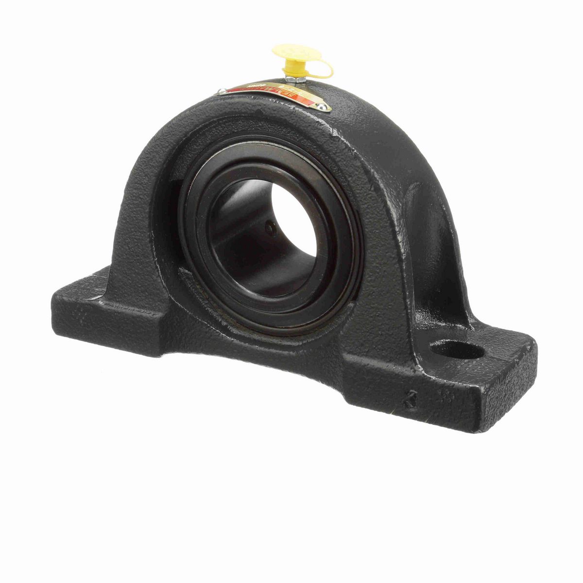 Sealmaster Mounted Cast Iron Two Bolt Pillow Block Ball Bearing - 52100 Bearing Steel, Black Oxided - Setscrew Lock - NP-209