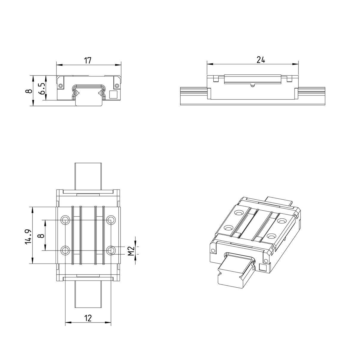 Миниатюрная шариковая каретка из нержавеющей стали Resist NRII Bosch Rexroth MWA-007-SNS-C1-H-3 [R044271300]
