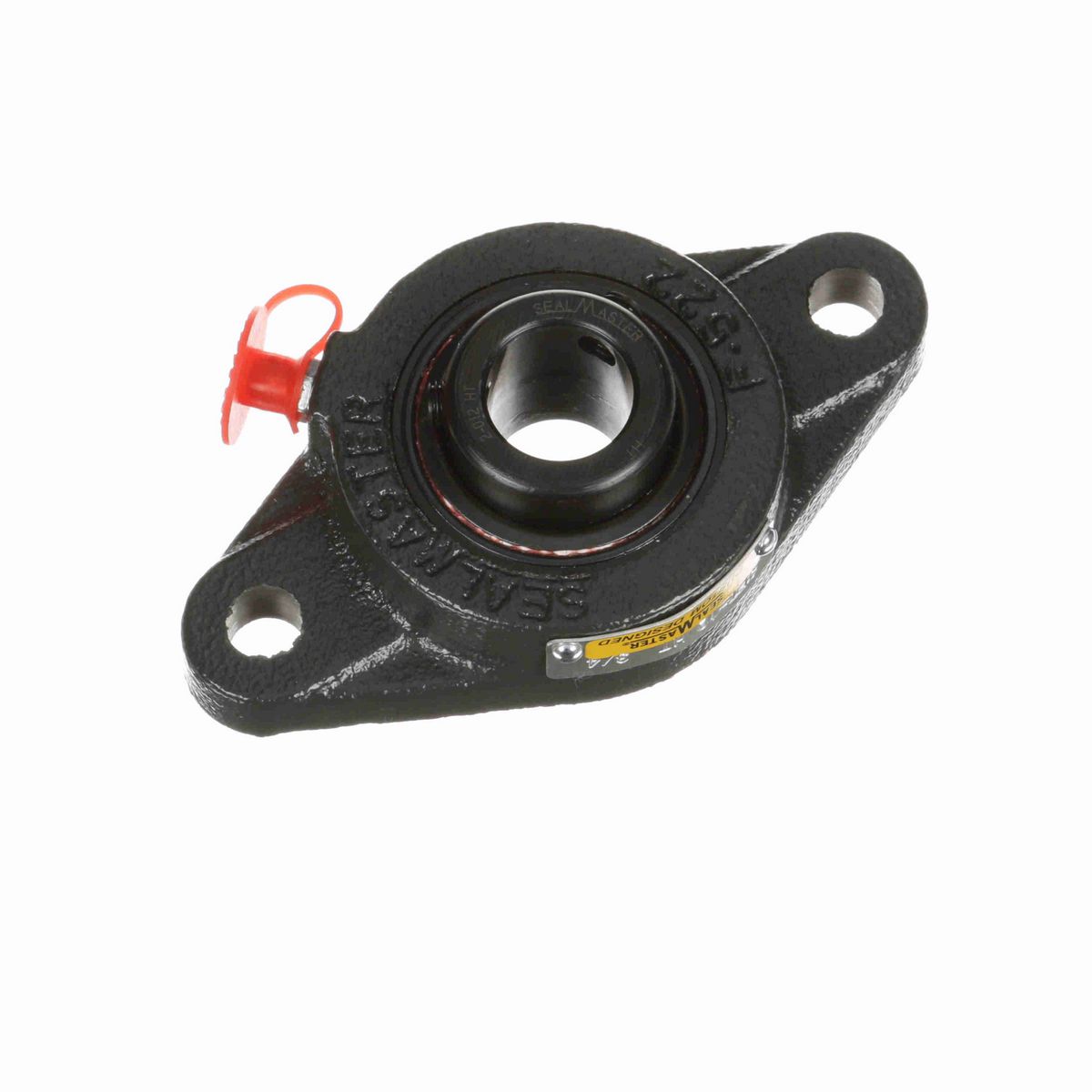 Sealmaster Mounted Cast Iron Two Bolt Flange Ball Bearing - 52100 Bearing Steel, Black Oxided - Setscrew Lock - High Temperature - SFT-12 HT
