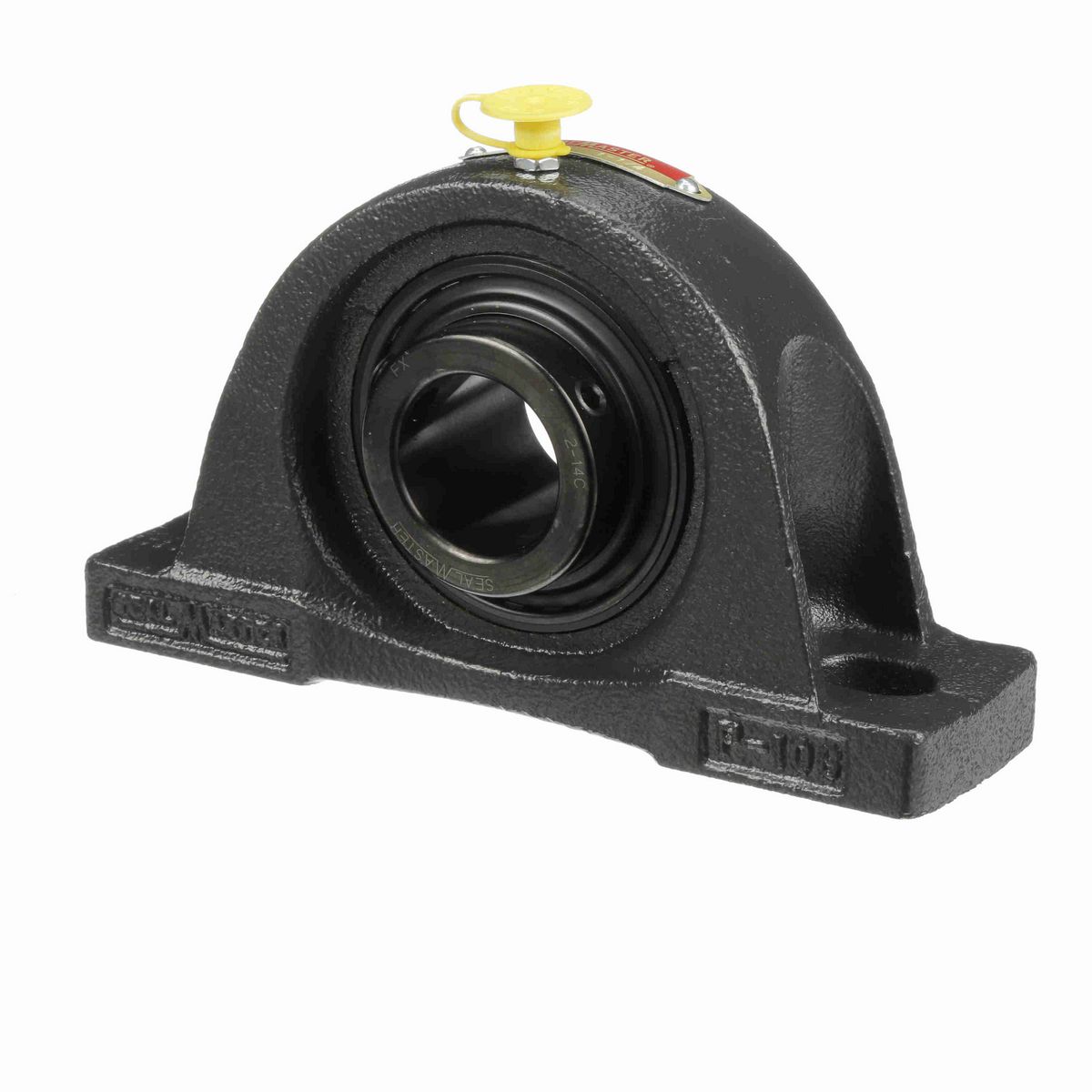 Sealmaster Mounted Cast Iron Two Bolt Pillow Block Ball Bearing - 52100 Bearing Steel, Black Oxided - Setscrew Lock - NP-20C