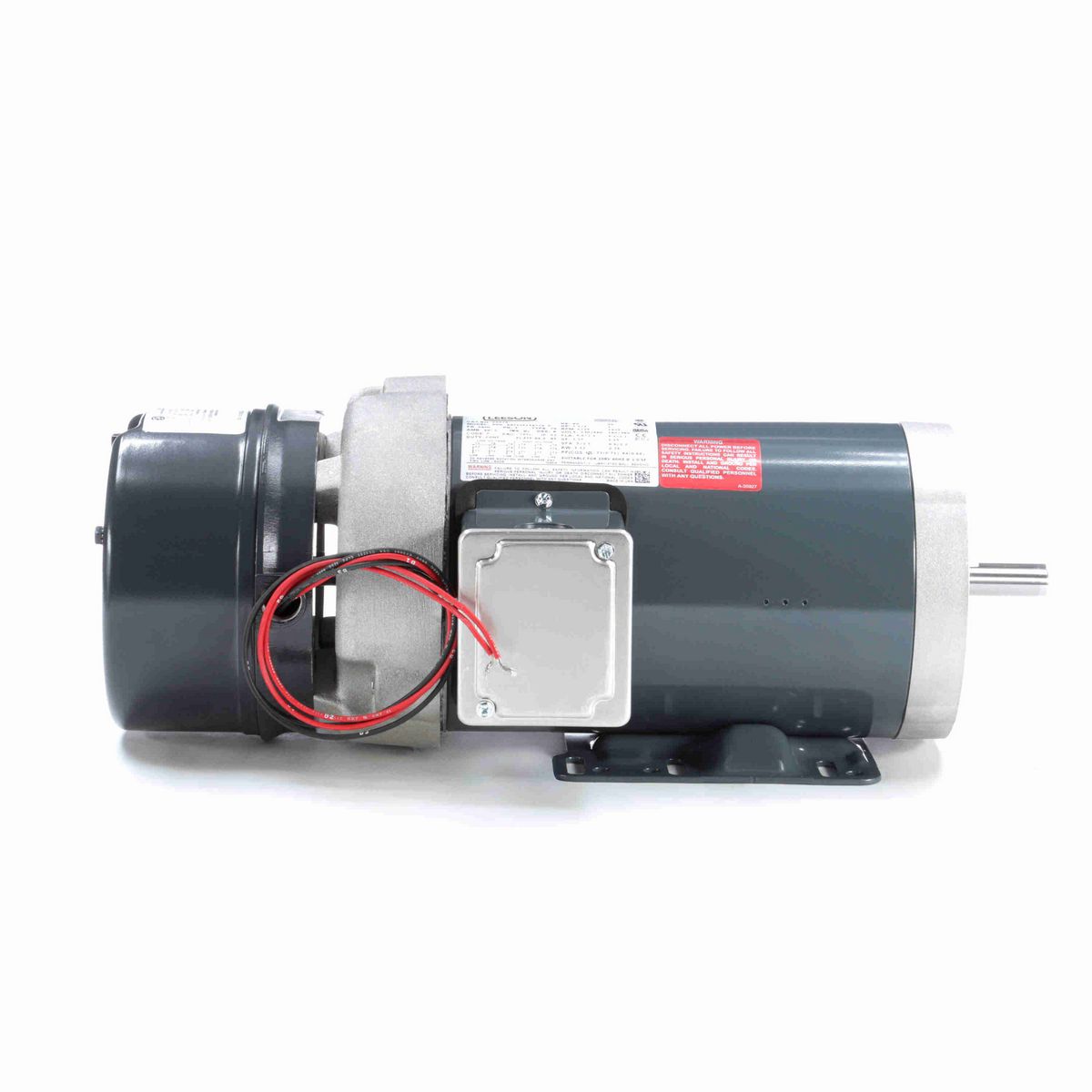 LEESON Brake Motor, 1.50 & 1 HP, 3 Ph, 60 & 50 Hz, 230/460 & 190/380 V, 1800 & 1500 RPM, 56HC Frame, TEFC - D457A