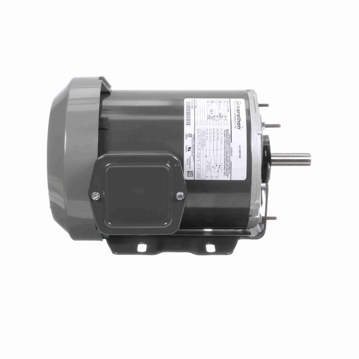 LEESON Fan and Blower Motor, 1/2-1/6 HP, 1 Ph, 60 Hz, 230 V, 1800 RPM, 56 Frame, TEFC - H293
