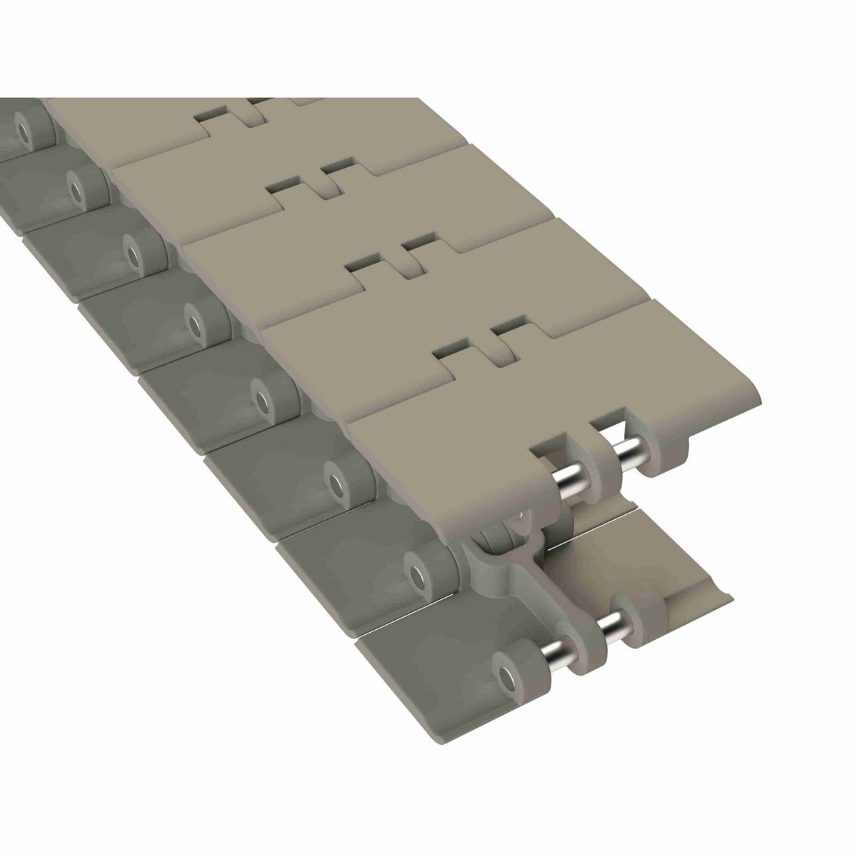 Rexnord 820 Straight Running Solid Top, Material: Extreme Chemical Resistant (Grey), Width: 3.25in, Pitch: 1.5in - 81428605