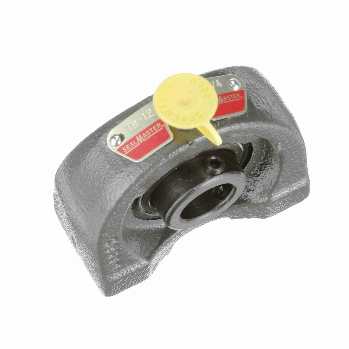 Sealmaster Mounted Cast Iron Tapped Base Pillow Block Ball Bearing - 52100 Bearing Steel, Black Oxided - Setscrew Lock - TB-12