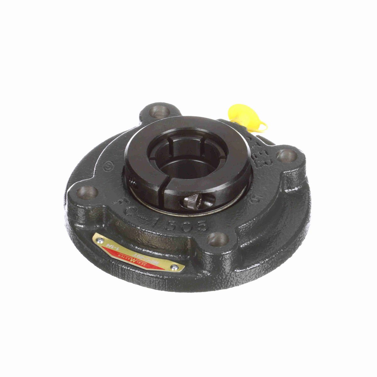 Sealmaster Mounted Cast Iron Flange Cartridge Ball Bearing - 52100 Bearing Steel, Black Oxided - Concentric Lock - MFC-20T