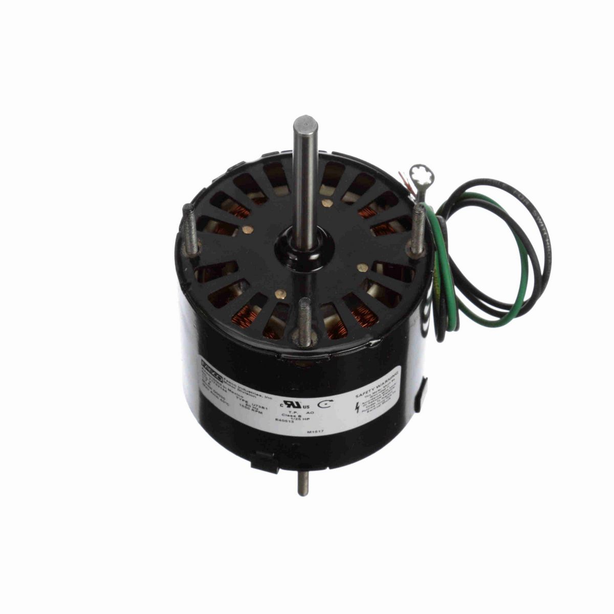 FASCO Ventilation Motor, 1/25 HP, 1 Ph, 60 Hz, 115 V, 1550 RPM, 1 Speed, 3.3" Diameter, OAO - D0030
