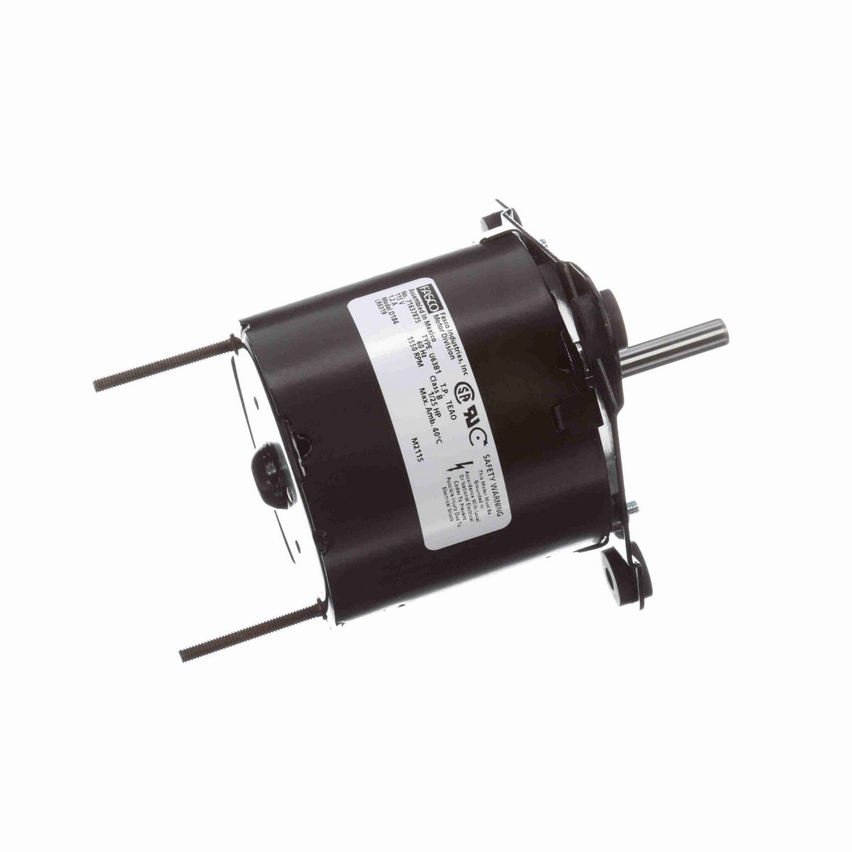 FASCO Fan and Blower Motor, 1/25 HP, 1 Ph, 60 Hz, 115 V, 1550 RPM, 1 Speed, 3.3" Diameter, TEAO - D184