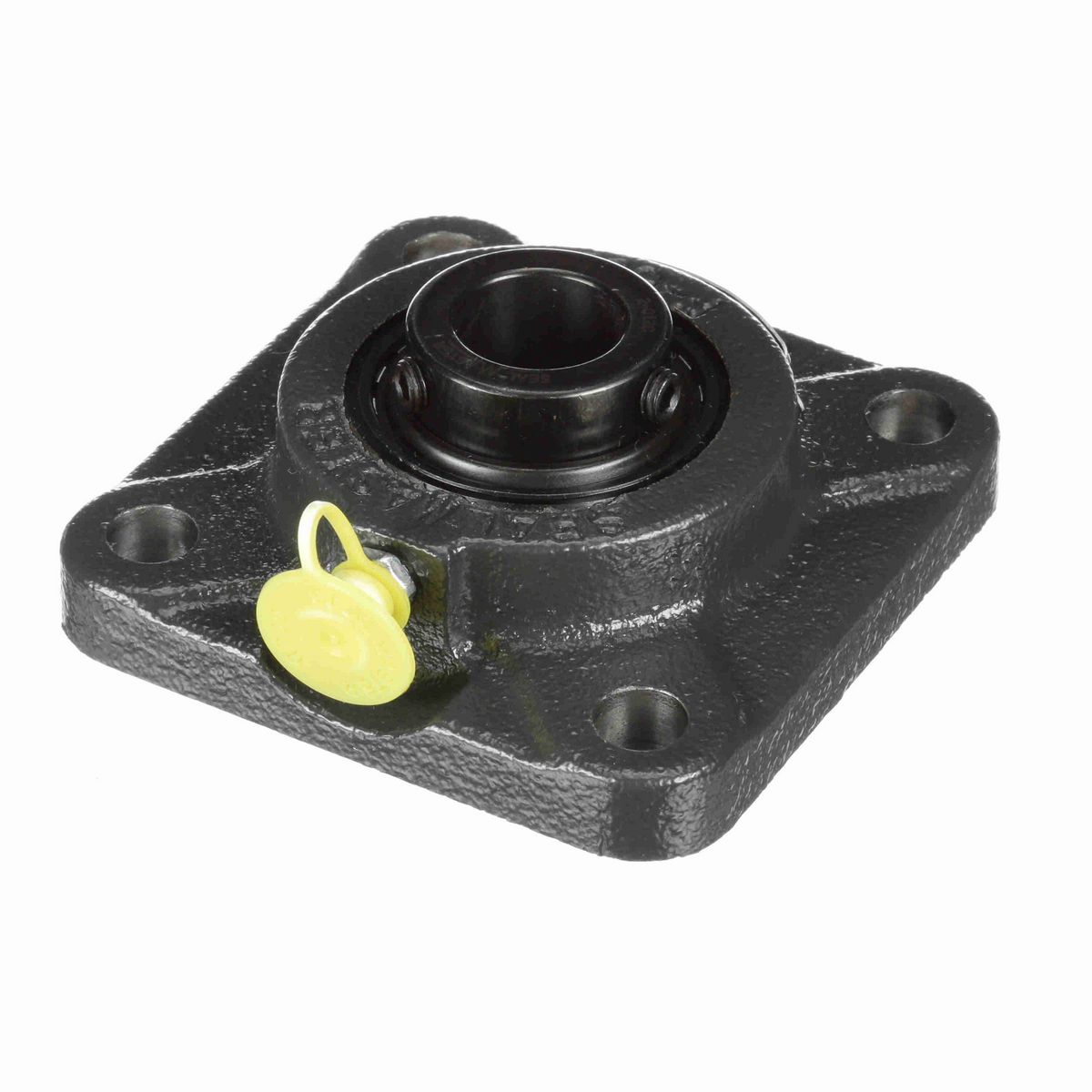 Sealmaster Mounted Cast Iron Four Bolt Flange Ball Bearing - 52100 Bearing Steel, Black Oxided - Setscrew Lock - SF-12C