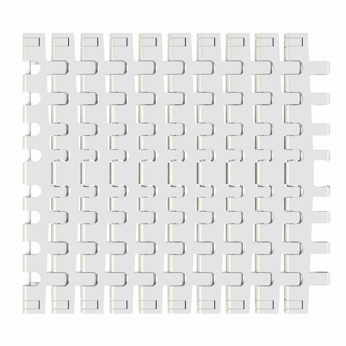 Rexnord 7956TAB Side-flexing Flush Grid, Material: Silver Platinum Series, Width: 12in, Pitch: 1.25in - 10297381