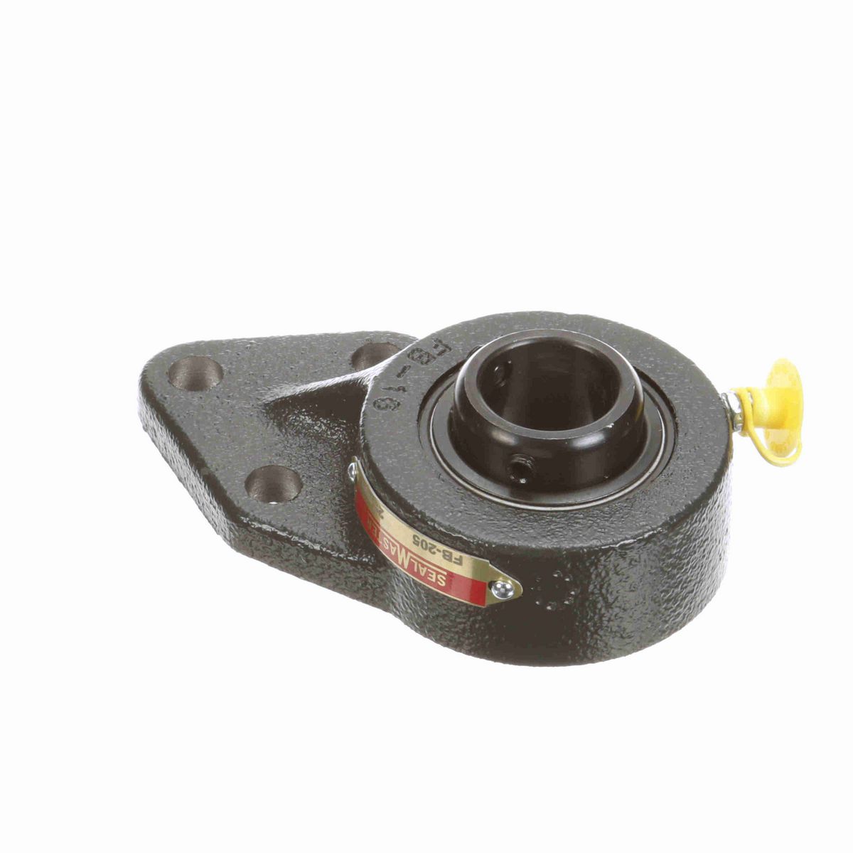 Sealmaster Mounted Cast Iron Three Bolt Flange Bracket Ball Bearing - 52100 Bearing Steel, Black Oxided - Setscrew Lock - FB-205