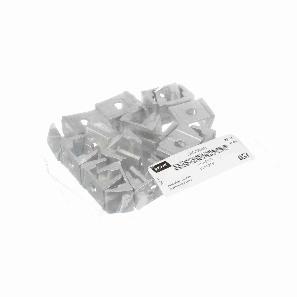 System Plast Single Rail Clip- Aluminum - VG-016-01