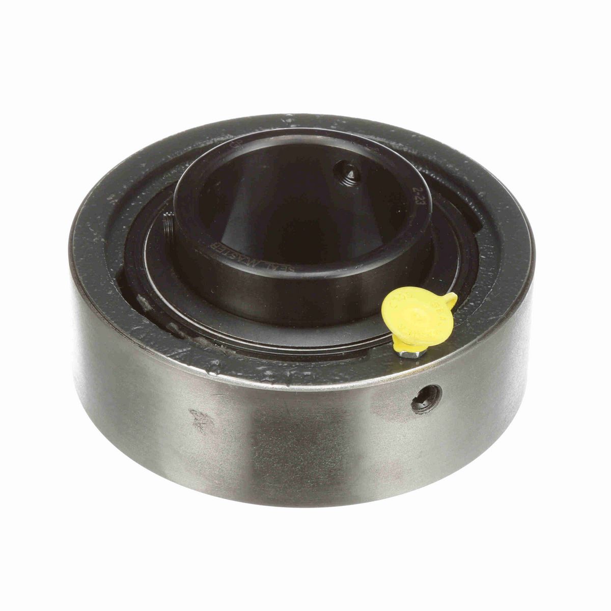 Sealmaster Mounted Cast Iron Cylindrical Cartridge Ball Bearing - 52100 Bearing Steel, Black Oxided - Setscrew Lock - SC-35