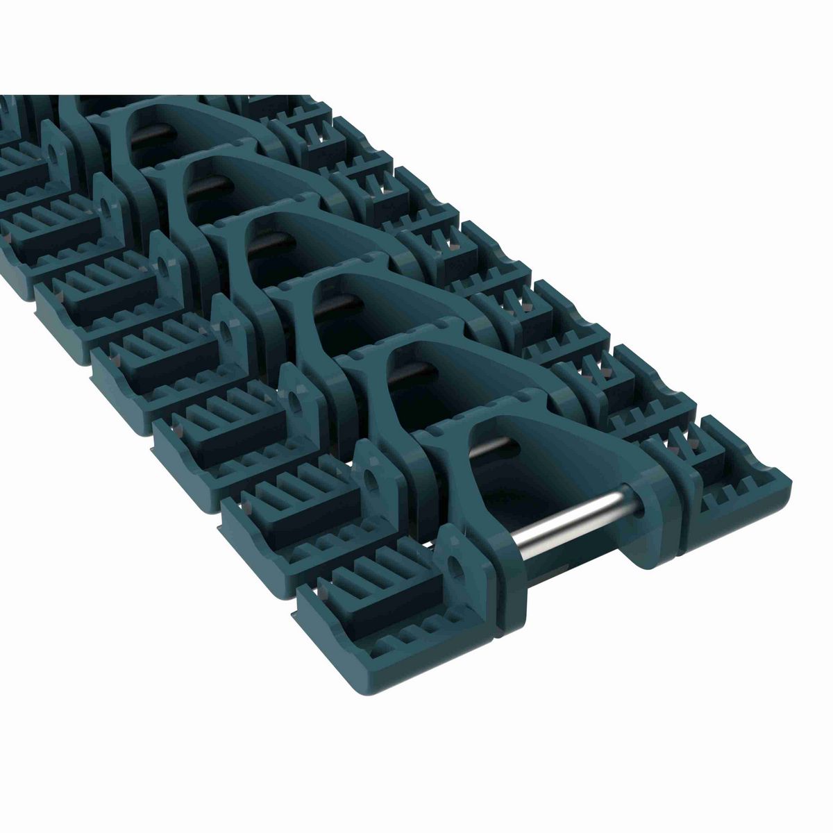 Rexnord 1040FTM Side-flexing Solid Top, Material: Green Low Friction Acetal, Width: 3.3in, Pitch: 1in - 10604555