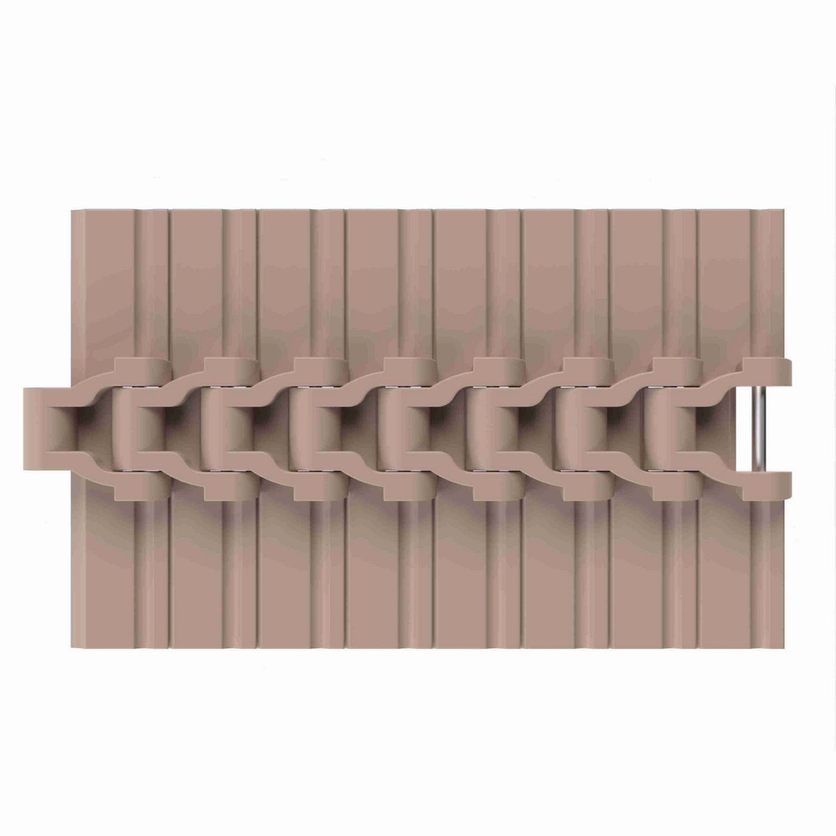 Rexnord 882B Side-flexing Solid Top, Material: Tan Low Friction, Width: 7.5in, Pitch: 1.5in - LF882K7-1/2