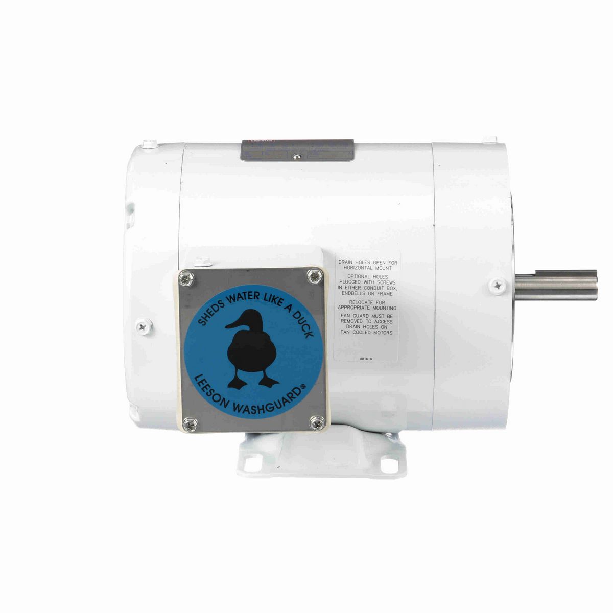 LEESON White Duck™ General Purpose Motor, 0.50 HP, 3 Ph, 60 Hz, 230/460 V, 3600 RPM, 56C Frame, TENV - 113588.00