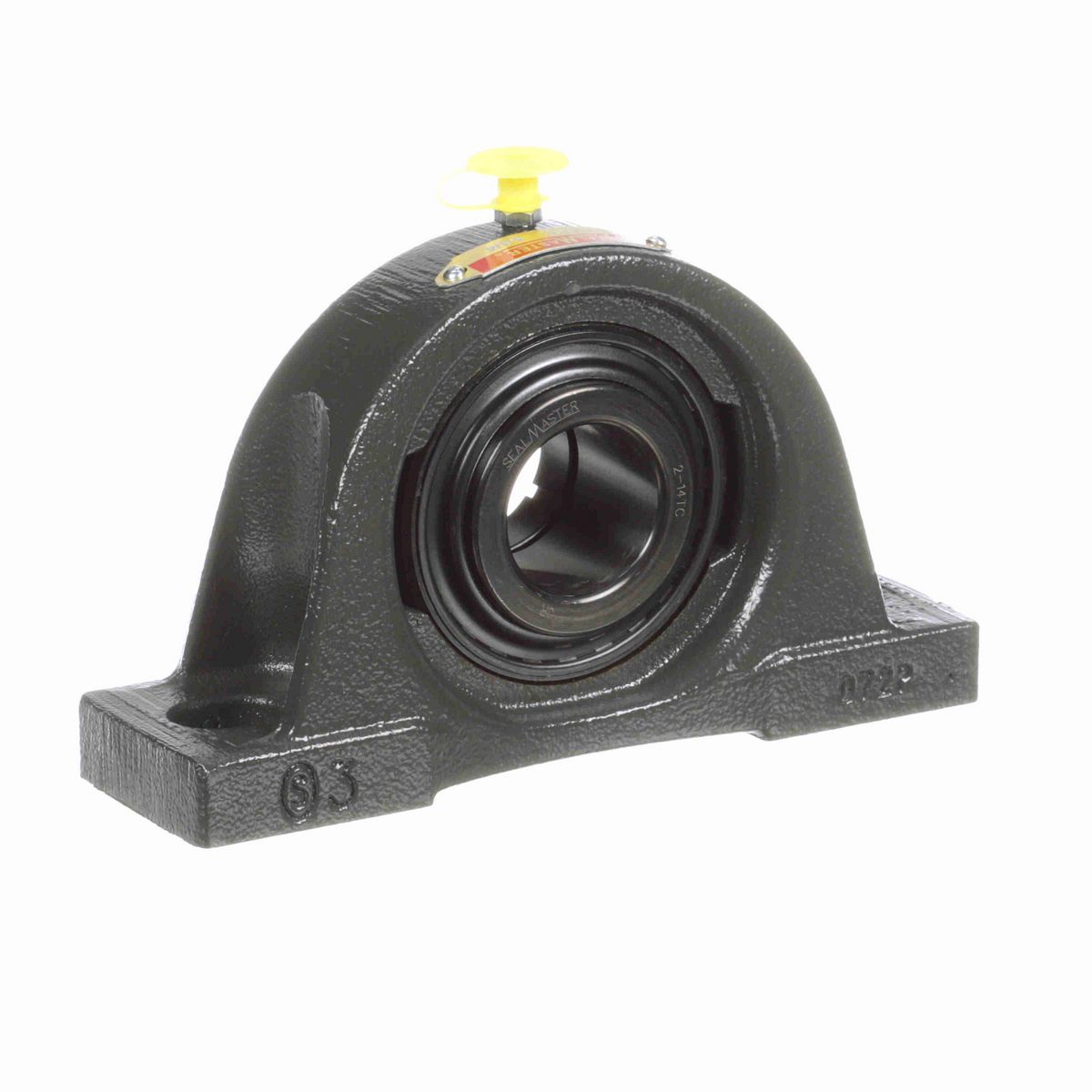 Sealmaster Mounted Cast Iron Two Bolt Pillow Block Ball Bearing - 52100 Bearing Steel, Black Oxided - Concentric Lock - NP-20TC