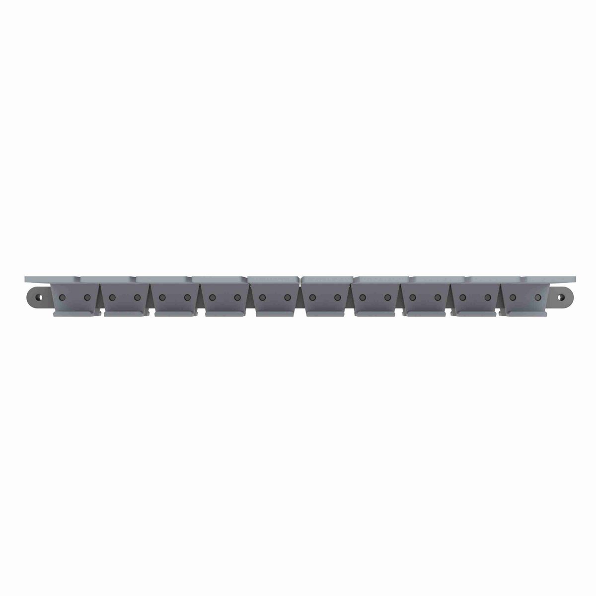 Rexnord 1873TAB Side-flexing Solid Top, Material: Silver Platinum Series, Width: 10in, Pitch: 1.5in - 81430856
